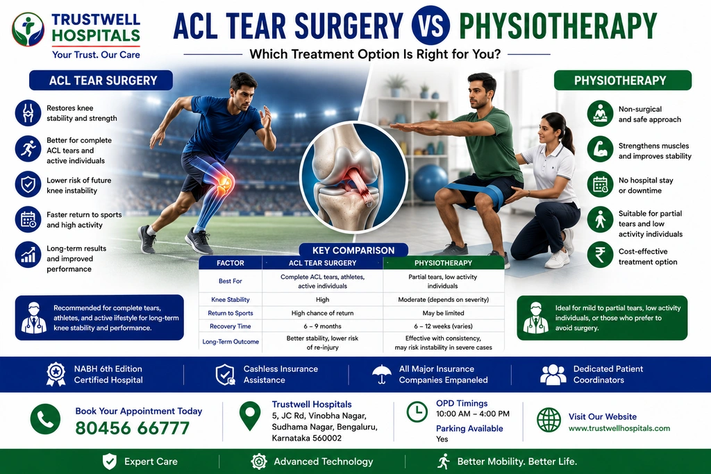 acl tear surgery vs physiotherapy