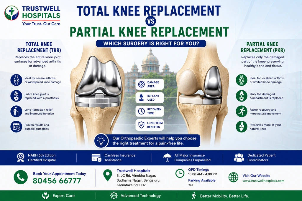 total knee replacement vs partial knee replacement