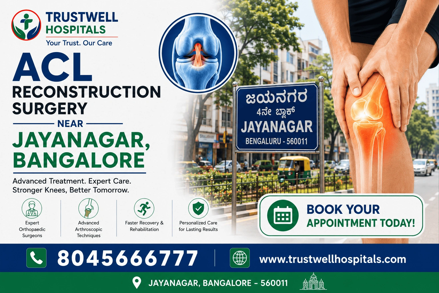 acl reconstruction surgery near jayanagar bangalore