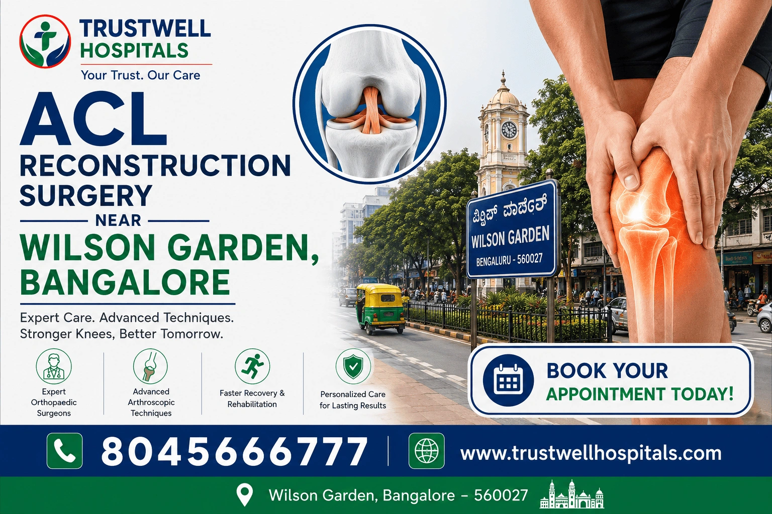 acl reconstruction surgery near wilson garden bangalore